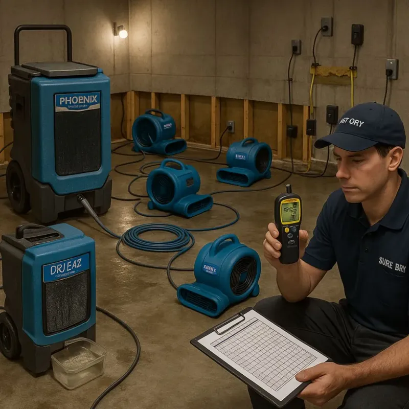 Structural Drying and Dehumidification process in Spencer, IN